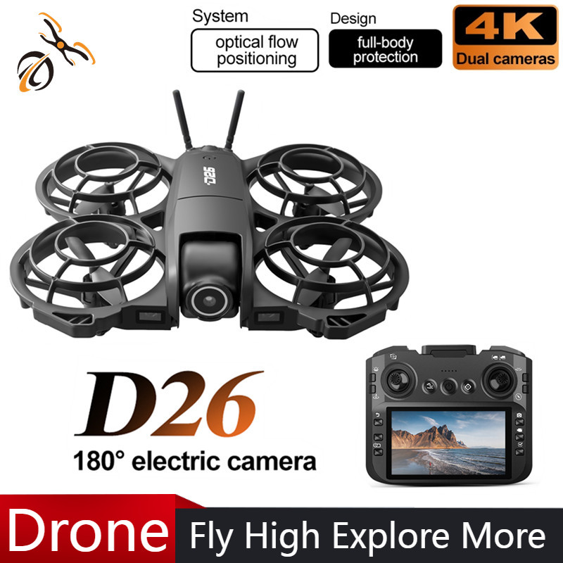 D26 Drone 4K Aerial HD 180° Ca - Drone Gimbal 2 Axis ulasan dan harga